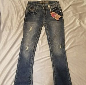 DISTRESSED BOOTCUT JEANS